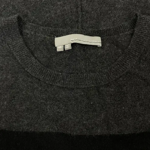 360 Cashmere Colorblock Crew Neck Tunic Sweater Gray Black Size XS