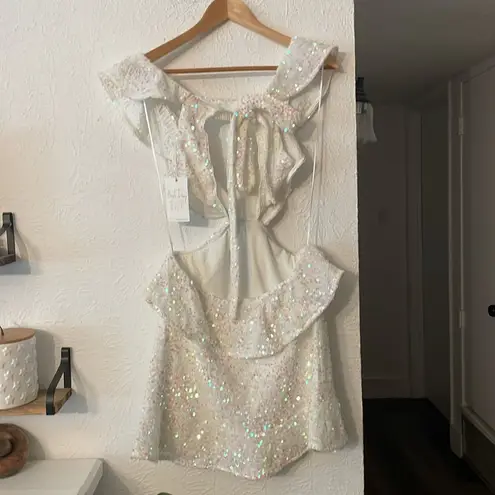 Show Me Your Mumu NWT  Zoey Mini Dress
Sparkling White Sequin Dress Size Small