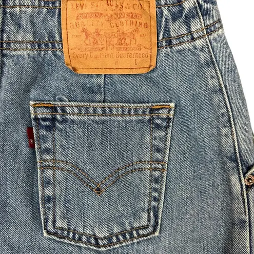 Levi's Levi’s Vintage Y2K Jean Denim Snap Closure Raw Hem Distressed Mini Skirt Size 6