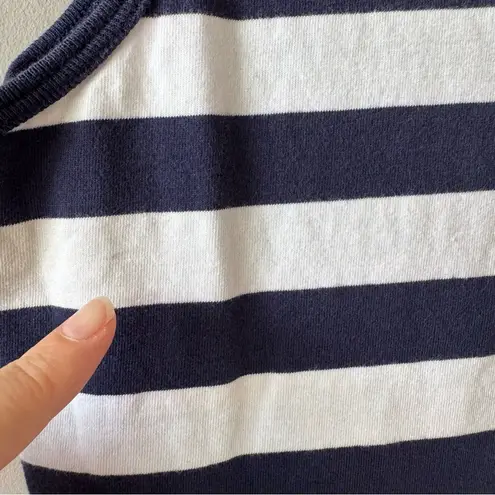 Hanna Andersson Women’s Navy and White Striped 100% Cotton Dress Size Small Blue