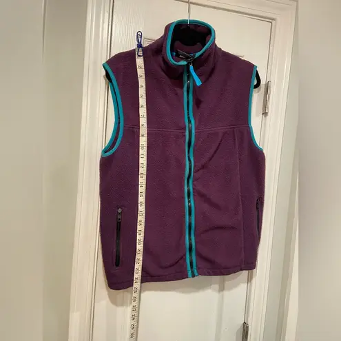 VTG 90s Kenyon Size L Purple Turquoise Trim Full Zip Fleece Vest Zip Pickets Size L