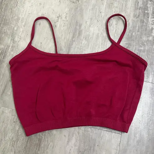 Berry Red Cropped Camilsole/Bralette One Size Size undefined - Image 1
