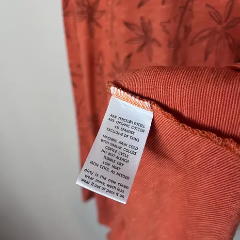 Toad & Co Rosemarie Organic Cotton A-Line Empire Waist Dress Orange Floral