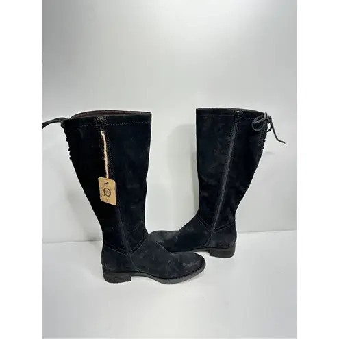 Born Hayden Boots Womens 6.5 Black Suede Distressed Knee High NWT Black