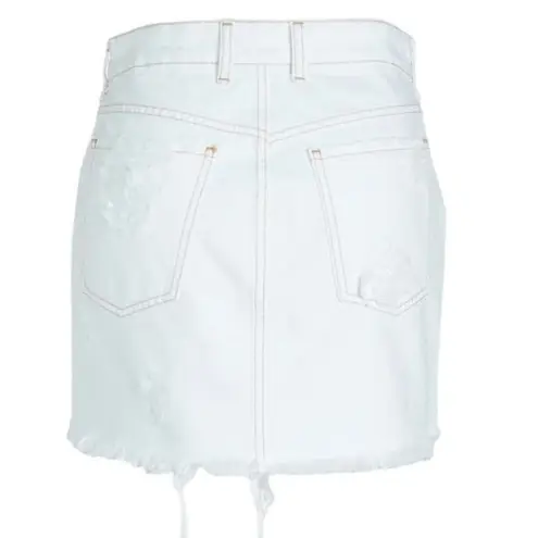 Ser.O.Ya Alli Distressed Mini Denim Skirt Optic White Arizona Size 24 NEW