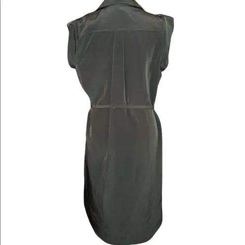 A Byer A. Byer Olive Green Studded Collar Button Down Dress Size M