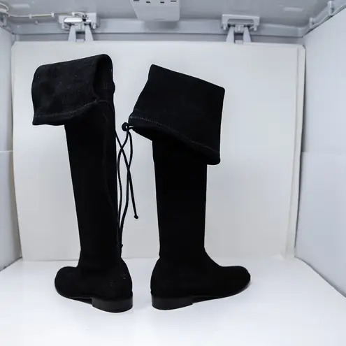 Stuart Weitzman Lowland Over The Knee Genuine Suede Flat Boots Shoes Black 4.5