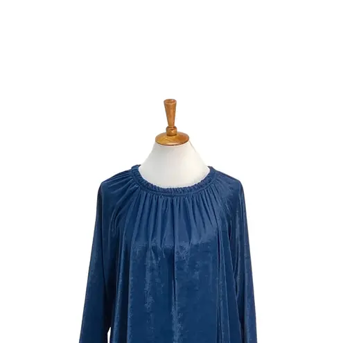Granada Velvet Dress Teal Size L Vintage Retro Minimalist Casual Classic 80โs Blue Size L