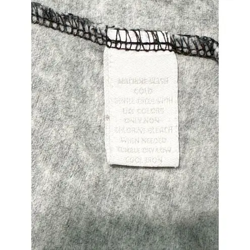 Charter Club Women's Leopard Print Split Neck 3/4 Sleeve Top Black Size Large