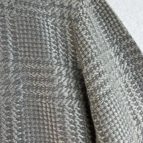 Chico's Chico’s 4 US XXL Metallic Plaid Zip Back Mock Neck Sweater Gray Classic Knit