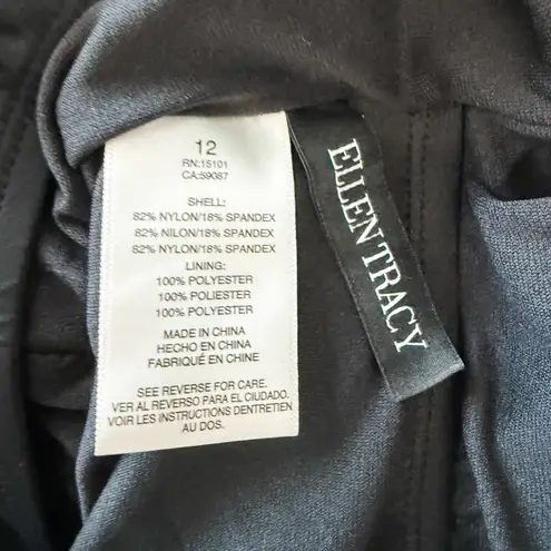 Ellen Tracy NWT One Piece Swim Romper Black Size 12 Black Classic Resort Beach