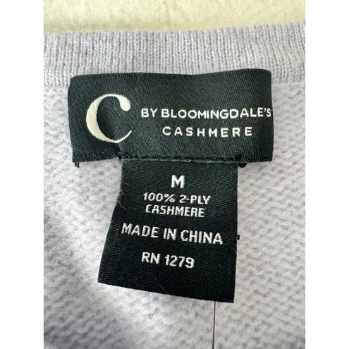 C by Bloomingdales Cashmere Short Sleeve Top Sweater Crew Neck Periwinkle M Purple Size M