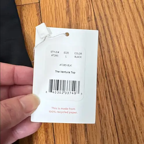 ANDIE Bikini Set Ventura Top Wide Band High Waisted Bottom Black Size L NWT