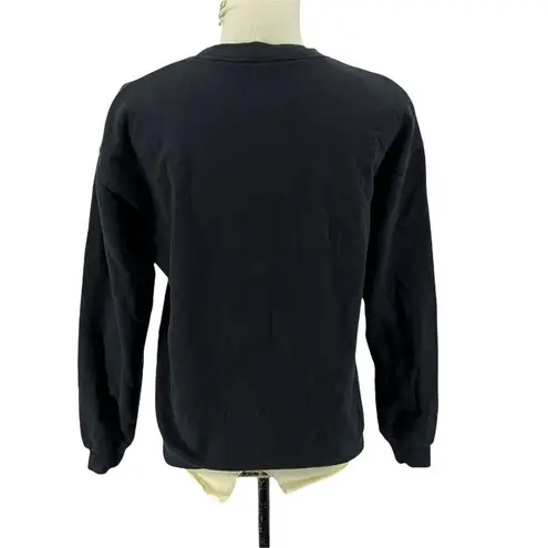 Disney  Winnie the Pooh Bear Black Crew Neck Pullover Sweatshirt Womens Small - Image 3