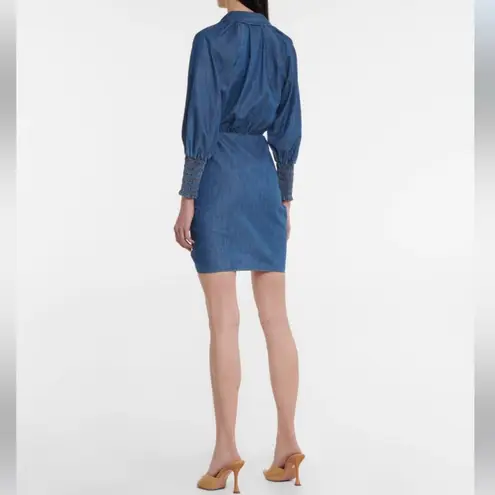 Veronica Beard Allie Ruched Chambray Minidress XS