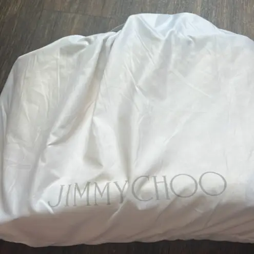 Jimmy Choo Nine2Five Logo Malibu Toweling East-West Tote Bag