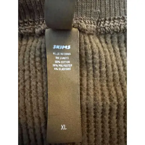 SKIMS Waffle Knit Henley Jumpsuit XL Caramel Brown