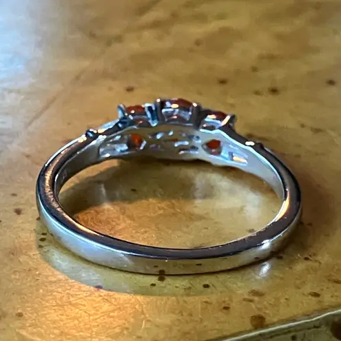 Natural Fire Opal Sterling Silver Ring Size 8