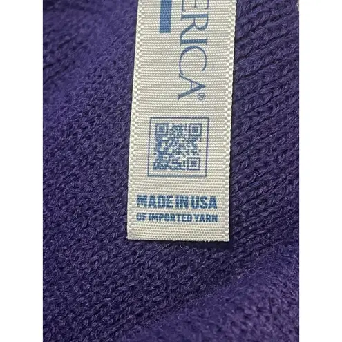 Anna Sui The World Of Beanie Knit Cap Hat Unisex OS Purple Patch Logo NEW