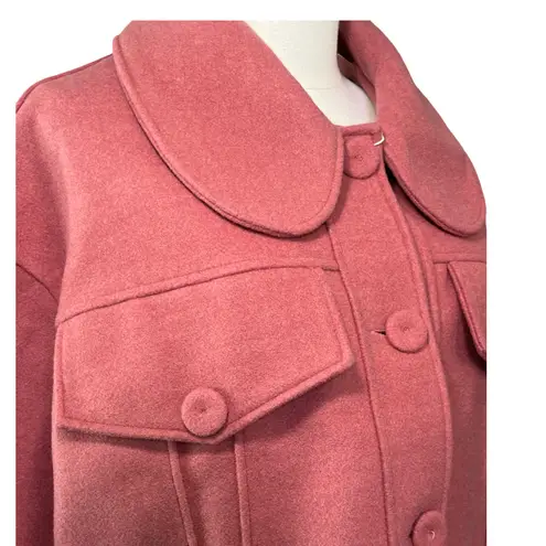 Rosé a Pois Syrah Wool Blend Cropped Jacket Pink Rosa Antico Made in Italy 38 Size XS