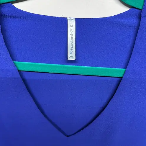 Passport Purple Asymmetrical Blouse with Bell Sleeves Size M