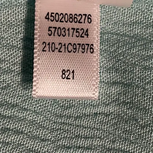 Chico's  Women's Embroidered Tunic Blouse Size L Teal Blue Tie‎ Neck Long Sleeve