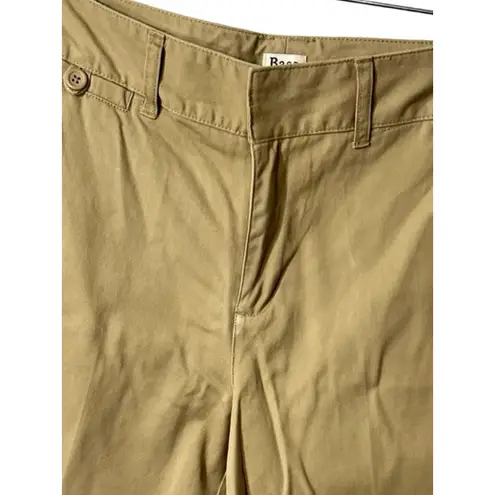 GH Bass Shorts Womens Size 12 Tan Bermuda Cotton Pockets Hook and Eye Cotton