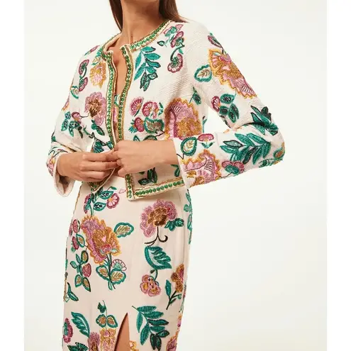 MISA Los Angeles Embellished Floral Cropped Jacket Women's Size L