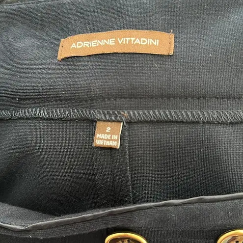 Adrienne Vittadini Navy Blue Nautical Skirt W Front Double Button Sz 2