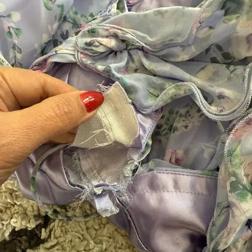 Mac Duggal Leena for
Ruffle Tiered Cut-Out Floral Chiffon Dress