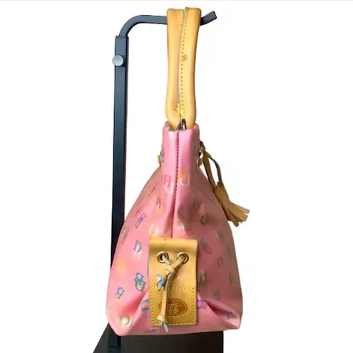 Dooney & Bourke Pink Multicolor Rainbow DB Monogram Tote Bag