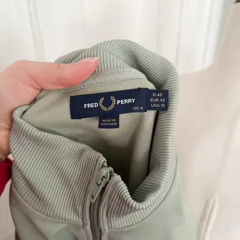 Fred Perry Green & White Track Jacket Size 10