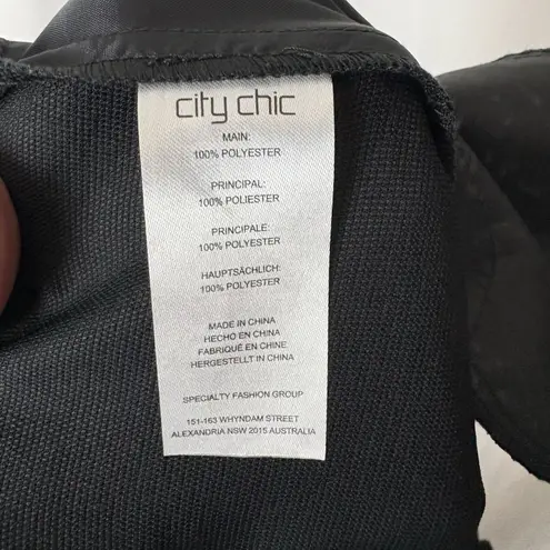 City Chic NWT Black Frill Waist Pants Size XL/22 High Rise Wide Leg Work Office