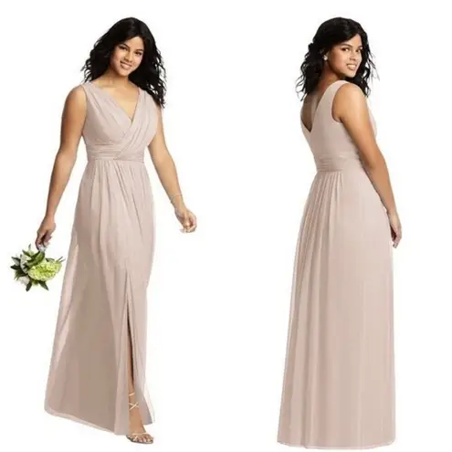 DESSY COLLECTION Vivian Diamond Gown Luxe Chiffon V Neck Size 10