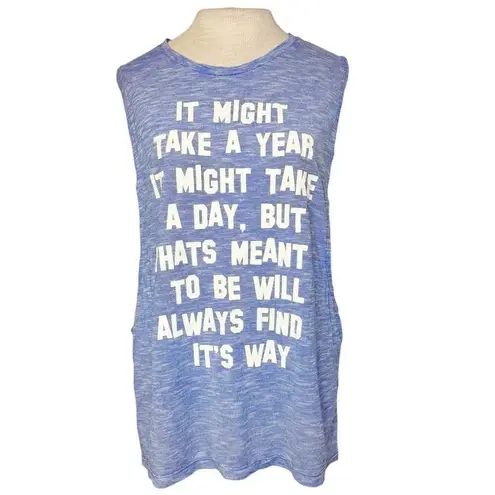 Lorna Jane Meant to Be Muscle Tank in Heathered Blue Size Medium