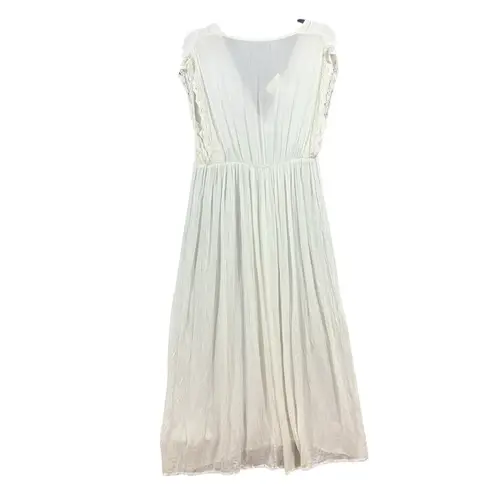 Raviya Macys NWT $58 white gauzy lace trim maxi swim cover
