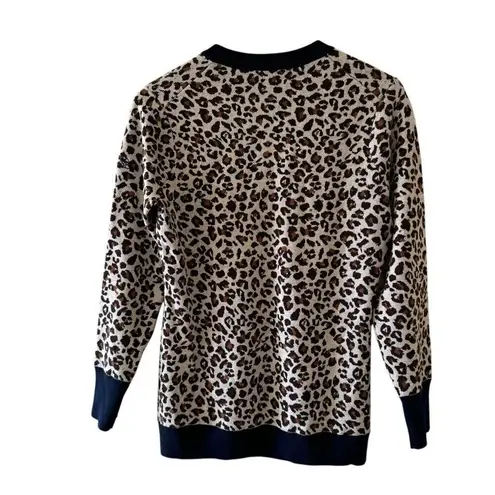 Peter Millar Trendy 100% Merino Wool Leopard Print Ribbed Navy Blue SZ M #2291