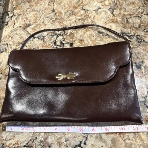Vintage Purse With Mirror Clutch~Gold hardware~70’s Retro~Rome On Snap Brown