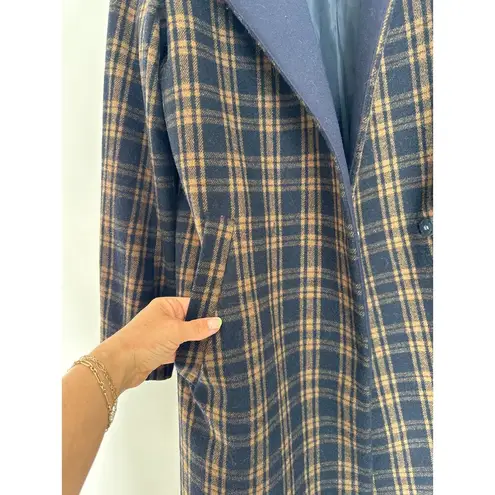 H&M  Plaid Wool Blend Classic Dress Coat. Sz 6