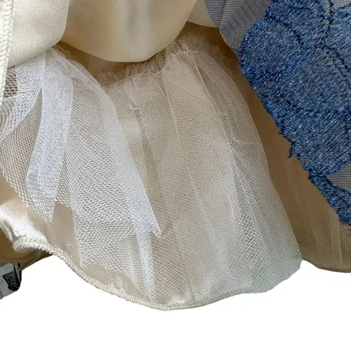 B. Smart NWT Navy Cream Floral Lace Sleeveless Short Fit & Flare Dress Size 7/8