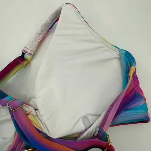 La Blanca Bikini Top Size 10 NWT Sunset Shores Over The Shoulder Underwire Wrap