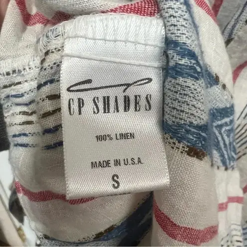 CP Shades linen red, blue, & white 100% linen dress size small