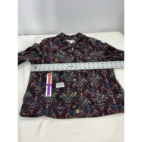 Coldwater Creek Womans Ps Cordurory Multicolor Bike Jacket