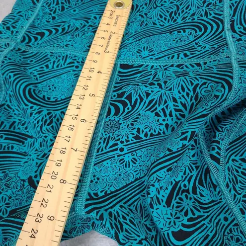 Lululemon Women's 2 In Movement Cropped Leggings Teal & Black Geo Print Stretch