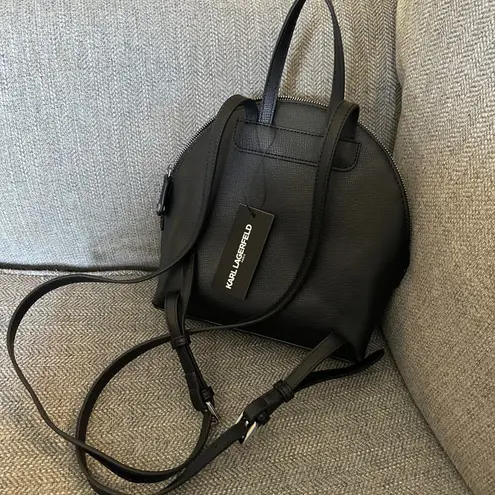 Karl Lagerfeld Paris Maybelle Backpack Style LH4KU1BA Black Karl Figure Appliqué