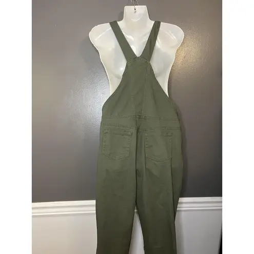 U2B Urban Basics Overalls Womens Medium Olive Green Distressed Bib Ripped - Image 8