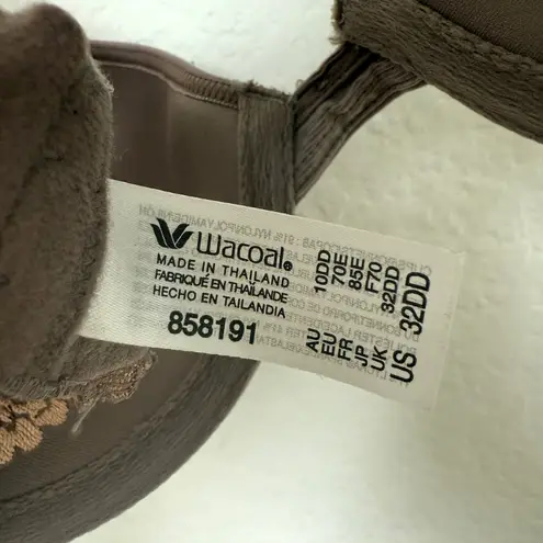 Wacoal Womens Bra Size 32DD Brown Full Coverage Underwire Embroidered T-Shirt