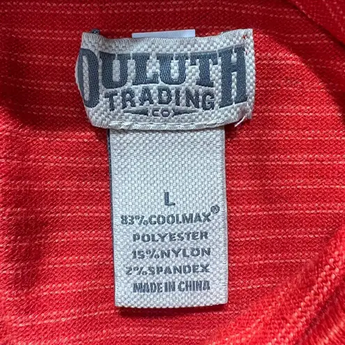 Duluth Trading S'no Sweat Turtleneck Sweater Large Women Orange Stripe Coolmax