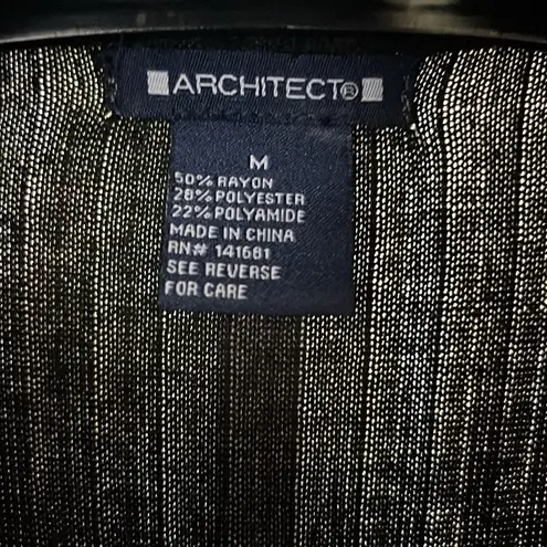 Architect Long Sleeve Ribbed Blouse With Puffy Sleeve Black Size M