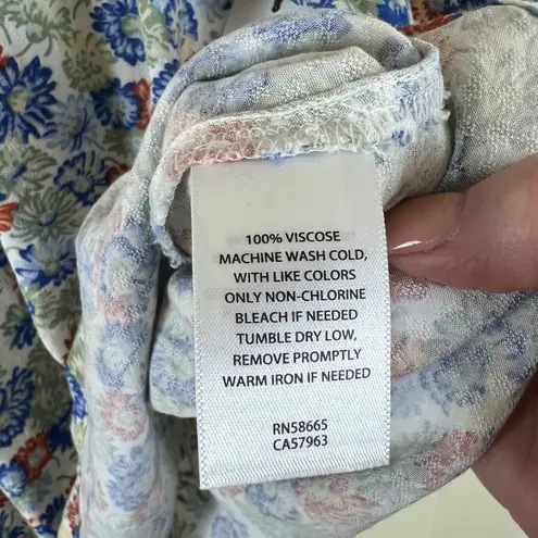 Treasure & Bond Floral Front-Tie Blouse